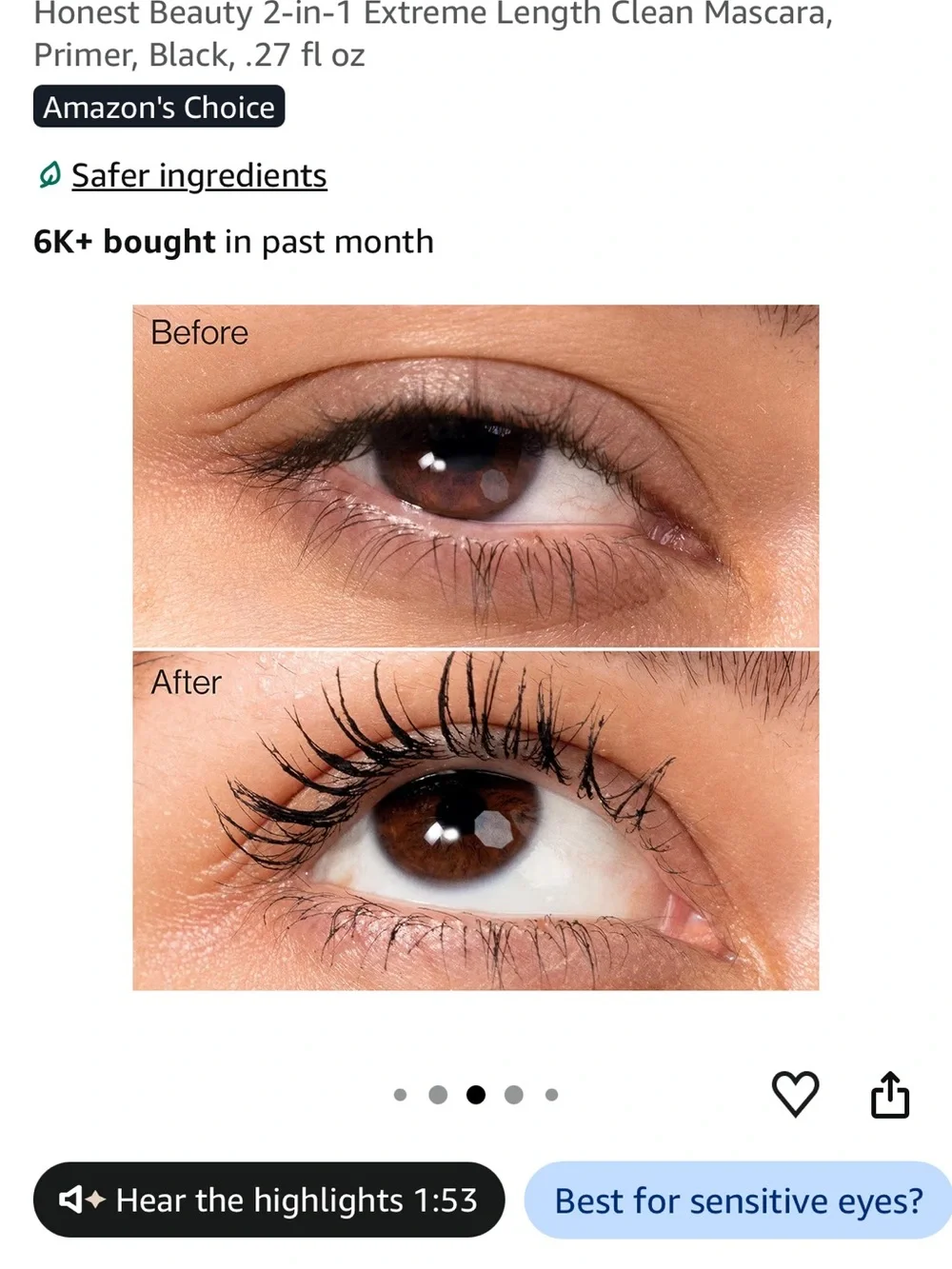 The Honest Company 2-in-1 Extreme Length Mascara + Primer — Black
